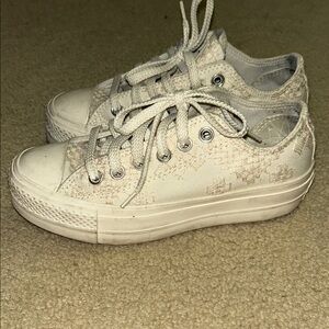 Converse Cream Canvas Sneakers Classic Low-Top